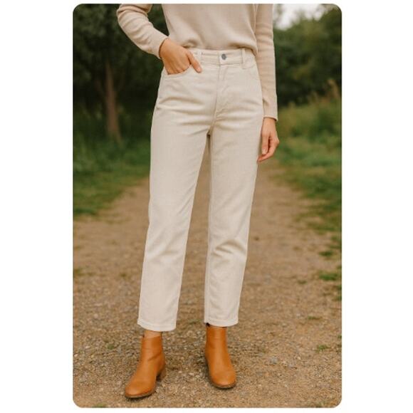 Everlane SZ 2 The Corduroy Straight Leg Ankle Crop Trouser Pants Sandstone - Picture 1 of 6